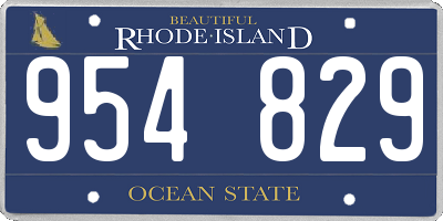 RI license plate 954829