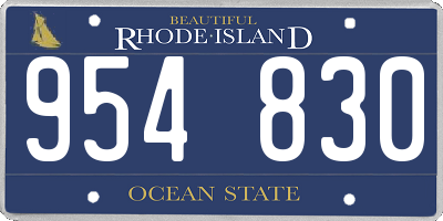 RI license plate 954830