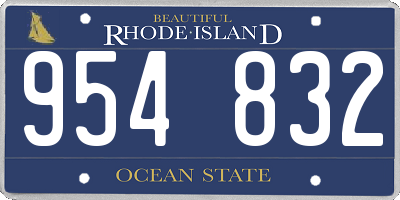 RI license plate 954832