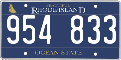 RI license plate 954833