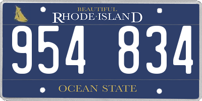 RI license plate 954834