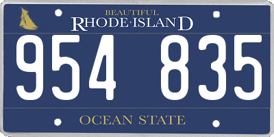 RI license plate 954835