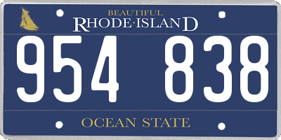RI license plate 954838