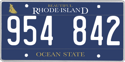 RI license plate 954842