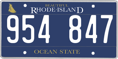 RI license plate 954847