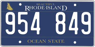 RI license plate 954849