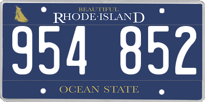 RI license plate 954852