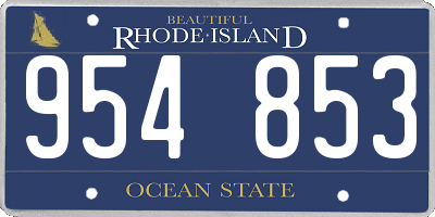 RI license plate 954853