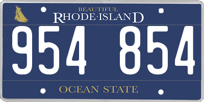 RI license plate 954854