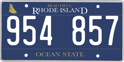 RI license plate 954857