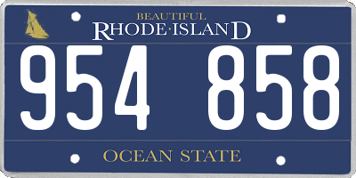 RI license plate 954858