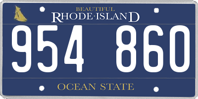 RI license plate 954860