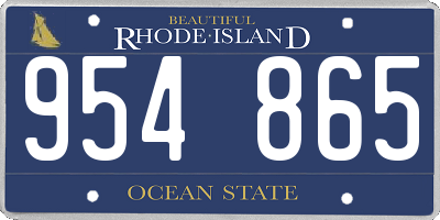 RI license plate 954865