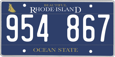 RI license plate 954867
