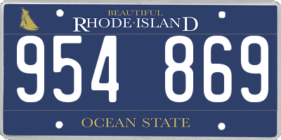 RI license plate 954869