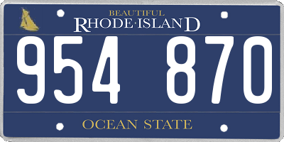 RI license plate 954870