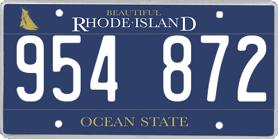 RI license plate 954872