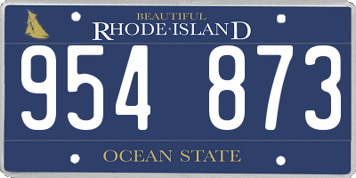 RI license plate 954873