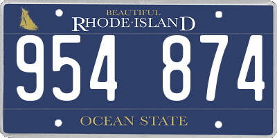 RI license plate 954874