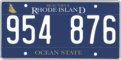 RI license plate 954876