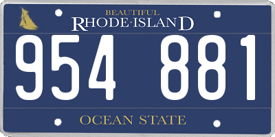 RI license plate 954881