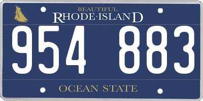 RI license plate 954883