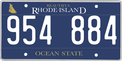 RI license plate 954884