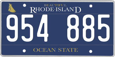 RI license plate 954885