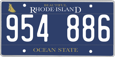 RI license plate 954886
