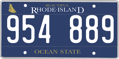 RI license plate 954889