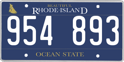 RI license plate 954893