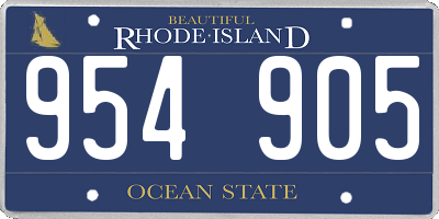 RI license plate 954905