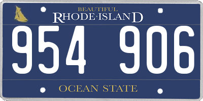 RI license plate 954906
