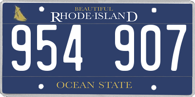 RI license plate 954907