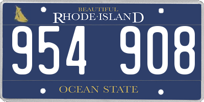 RI license plate 954908