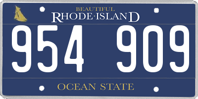 RI license plate 954909