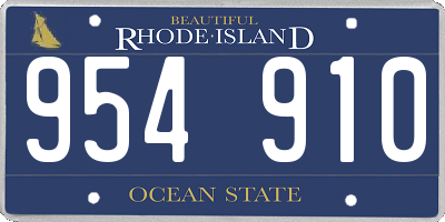 RI license plate 954910