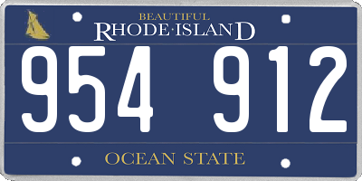 RI license plate 954912