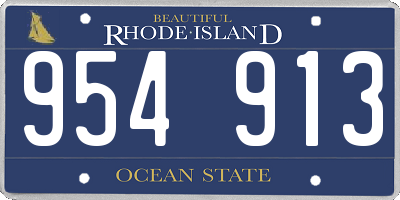 RI license plate 954913