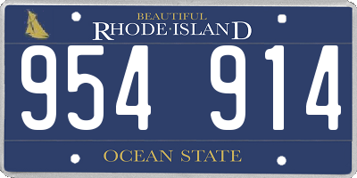 RI license plate 954914