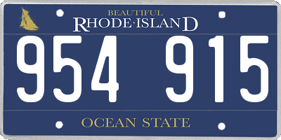 RI license plate 954915