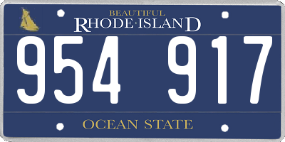 RI license plate 954917