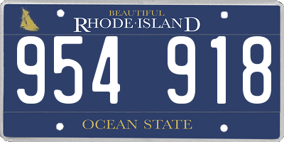 RI license plate 954918