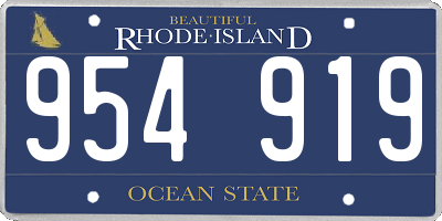 RI license plate 954919