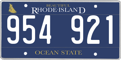 RI license plate 954921