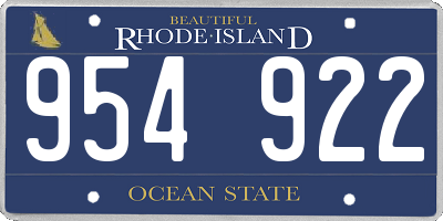 RI license plate 954922