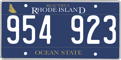 RI license plate 954923