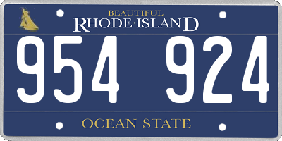 RI license plate 954924