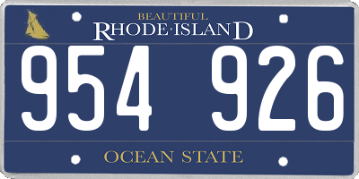 RI license plate 954926