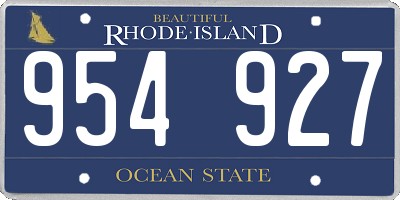RI license plate 954927